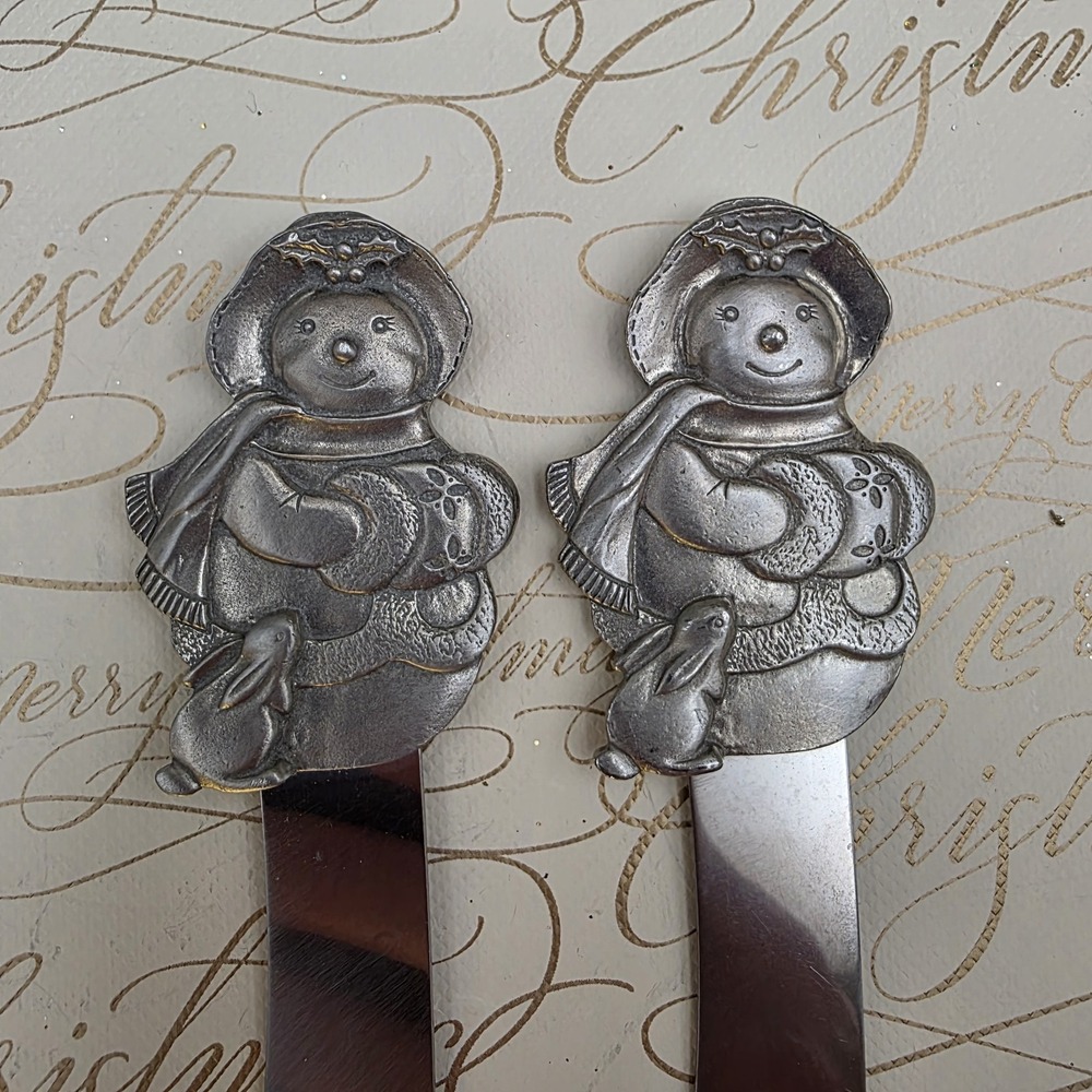 Santa Sheffield England Cheese Butter Appetizer Spreader Knife Set Christmas 5"